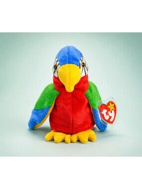 NWT Ty 1998 Jabber The Parrot Beanie Baby #4197, 6x5.5” FREE SHIPPING